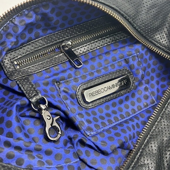 Rebecca Minkoff Perforated Leather Large Hobo Zip Top Shoulder Bag - Picture 14 of 16